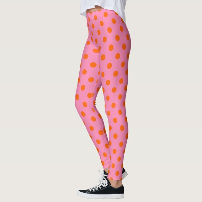 Leggings Diseño Del Patrón De Puntos De Polka Rosa (Subido por el creador)