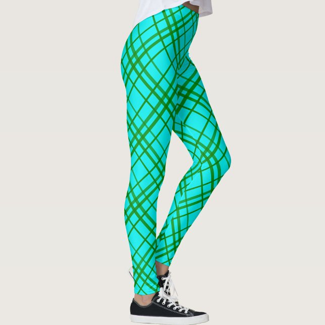 Leggings Diseño del patrón de traza turquesa verde azulada  (Subido por el creador)
