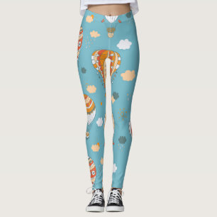 Leggings Diseño del patrón festivo de globos coloridos