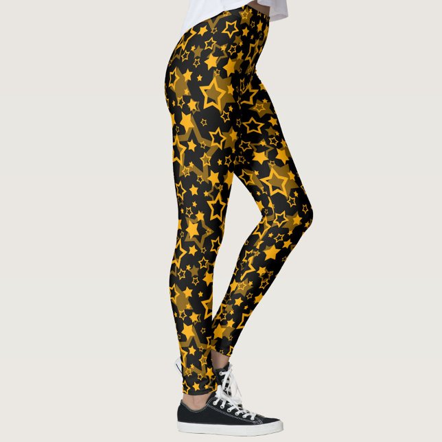 Leggings Diseño del patrón Purpurina de las estrellas dorad (Subido por el creador)