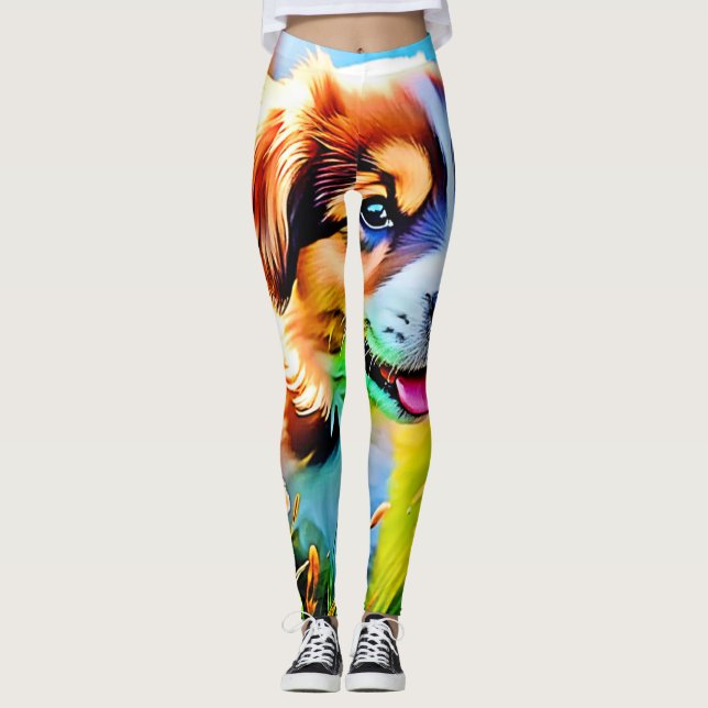 Leggings Diseño del prado de manzanas (Anverso)