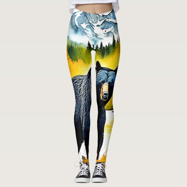 Leggings Diseño del río Oso Negro Otoño (Anverso)