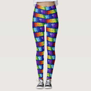 Leggings Diseño del rompecabezas del arco iris de la