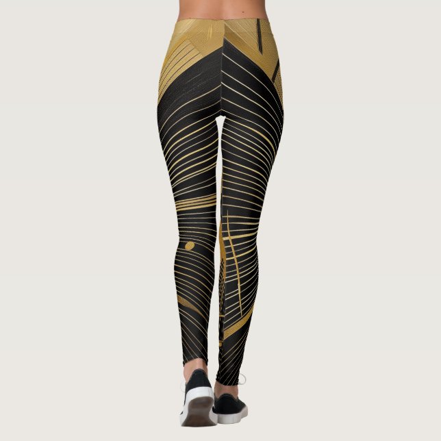 Leggings Diseño dorado y negro (Reverso)