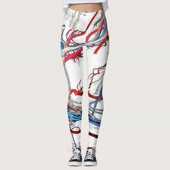 Leggings Diseño eléctrico-Blanco (Anverso)