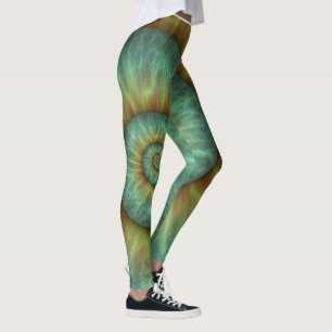 Leggings diseño espiral verde abstracto