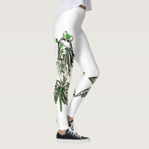 Leggings Diseño exclusivo. Chica de mariposa verde