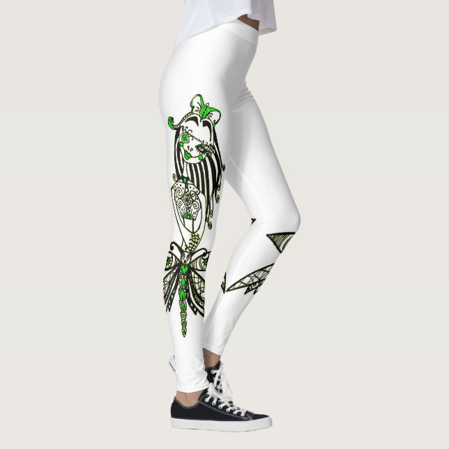 Leggings Diseño exclusivo. Chica de mariposa verde (Derecha)