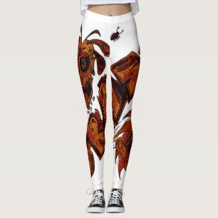 Leggings Diseño exclusivo.  Naranja brown Crazy
