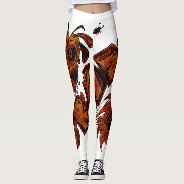 Leggings Diseño exclusivo.  Naranja brown Crazy (Anverso)