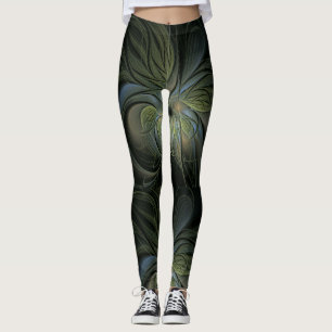Leggings Diseño fantástico con fondo negro con color fresco