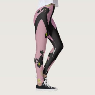 Leggings Diseño Flip Flop negro y rosa