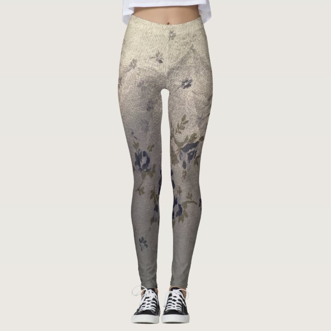 Leggings Diseño floral azul (Anverso)