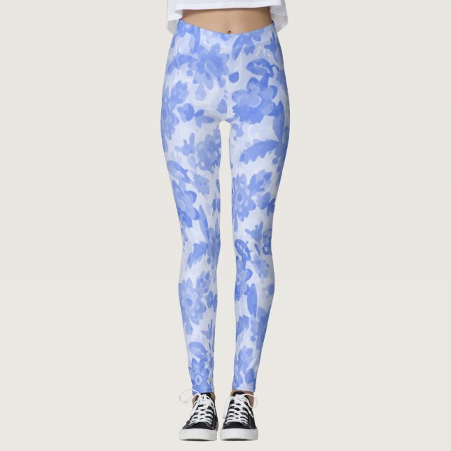 Leggings Diseño floral Azul claro (Anverso)