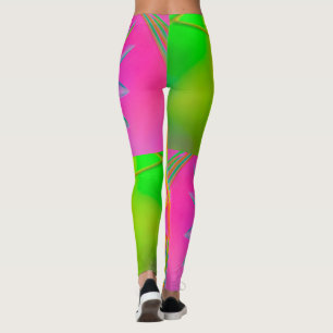 LEGGINGS DISEÑO FLORAL DE FANTASÍA DE COLOR MULTI INCENDIO