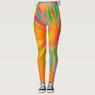 LEGGINGS DISEÑO FLORAL DE FANTASÍA DE COLOR MULTI INCENDIO
