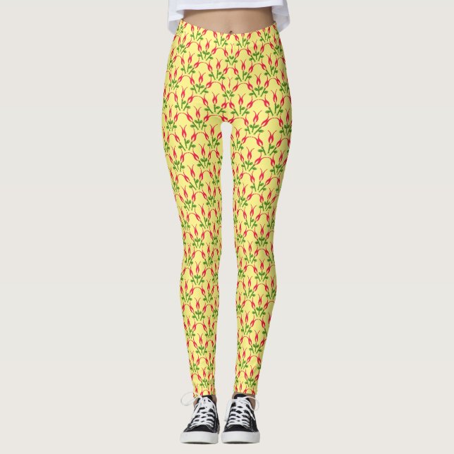 Leggings Diseño floral de Pascua en plantaciones de yoga am (Anverso)