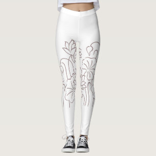 Leggings Diseño floral rojo rosado
