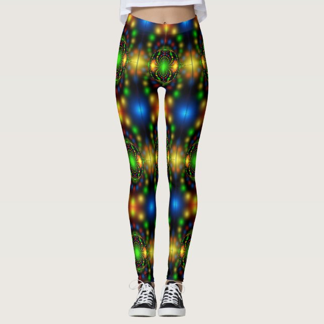 Leggings Diseño fractal de adorno navideño-29440 (Anverso)