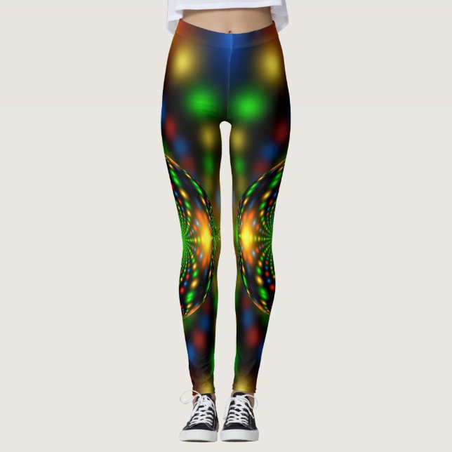 Leggings Diseño fractal de adorno navideño-29440 (Anverso)