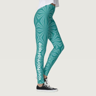 Leggings Diseño fractal verde azulado