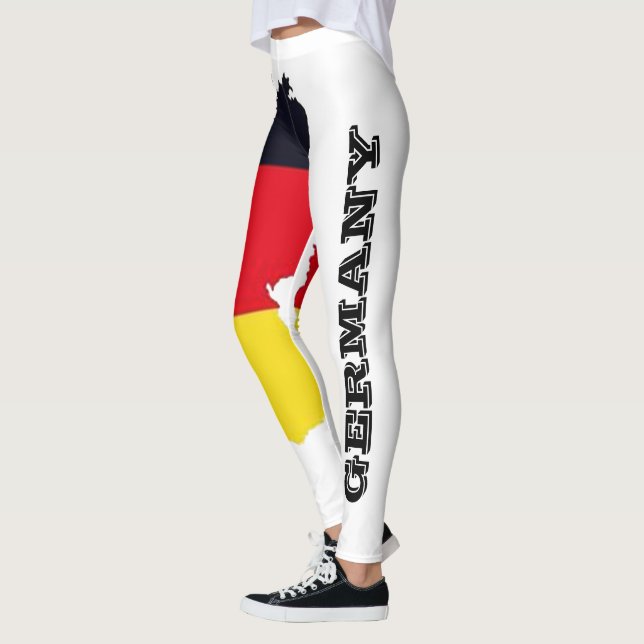 Leggings diseño fresco de bandera alemana blanco sexy diseñ (Izquierda)