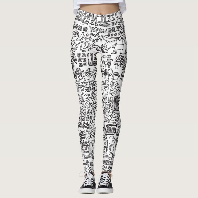 Leggings Diseño geográfico, patrón abstracto. (Anverso)