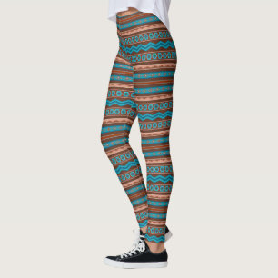 Leggings Diseño geométrico al estilo del suroeste de Camero