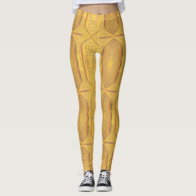 Leggings Diseño geométrico cálido dorado grabaciones de las (Anverso)