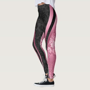 Leggings Diseño geométrico de damascos florales de color ne