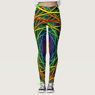 Leggings Diseño geométrico de las polainas de neón salva