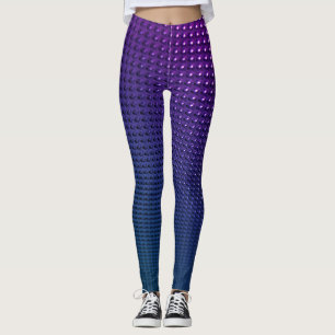 Leggings Diseño geométrico degradado púrpura y azul marino