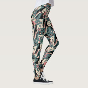 Leggings Diseño geométrico del águila retro atómica