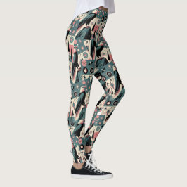 Leggings Diseño geométrico del águila retro atómica
