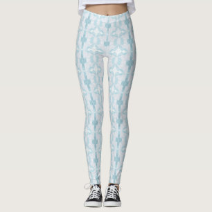 Leggings Diseño geométrico del diamante acuático turquesa