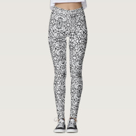 Leggings Diseño geométrico en blanco negro y lentes de arte