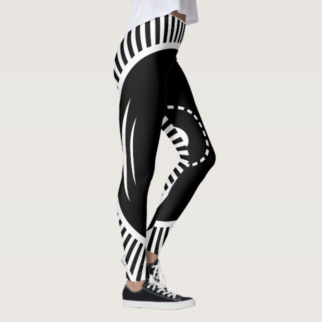 Leggings Diseño geométrico en blanco y negro (Derecha)