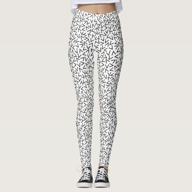 Leggings Diseño geométrico en blanco y negro (Anverso)