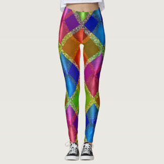 Leggings Diseño geométrico muy colorido con brillo