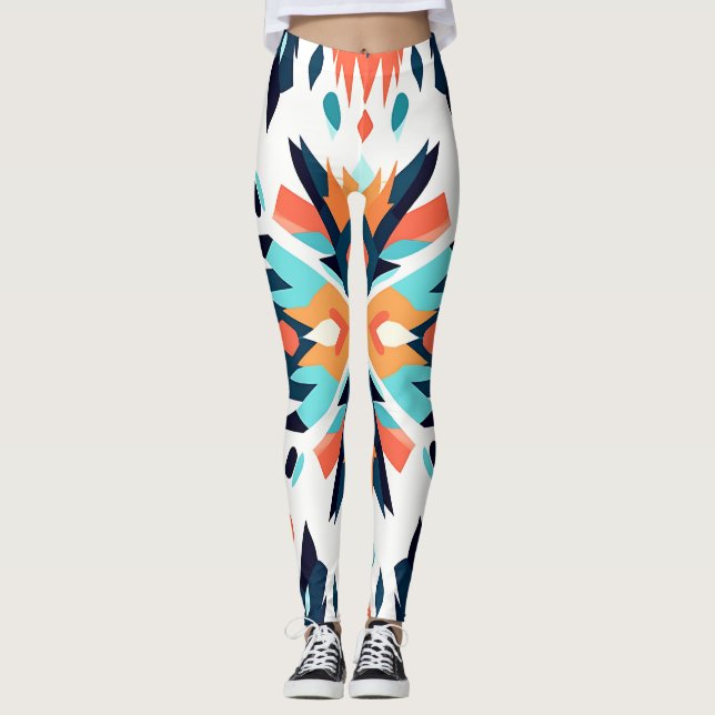 Leggings Diseño Geométrico Suroeste Ikat (Anverso)