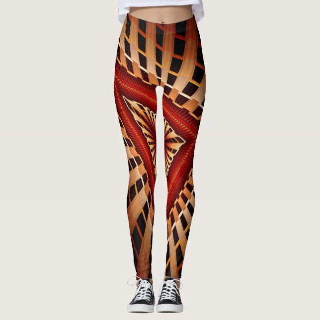 Leggings Diseño gráfico fractal moderno de 3D Fantasy Netwo (Anverso)