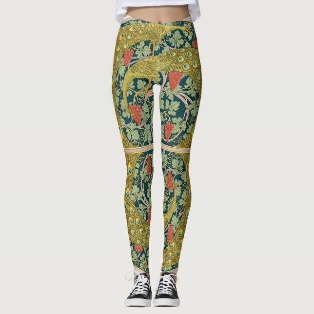 Leggings Diseño intrincado de estilo Art Nouveau pavo (Anverso)