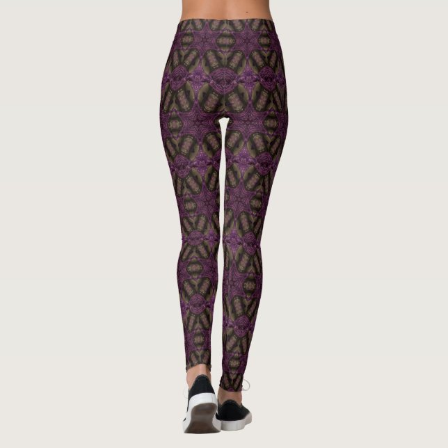Leggings Diseño Kaleidoscope Estrellas Patrón Violeta Púrpu (Reverso)