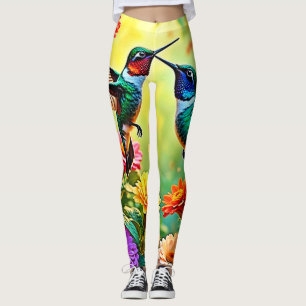 Leggings Diseño mágico de Hummingbird Jewel-Toned