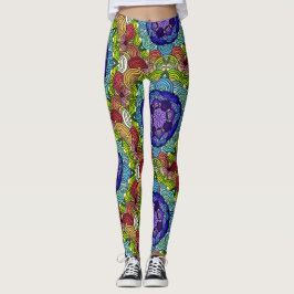 Leggings Diseño Mandala en vivos tonos de joyas