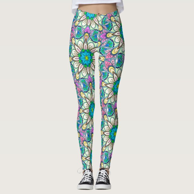 Leggings Diseño Mandala, energía de las flores! (Anverso)