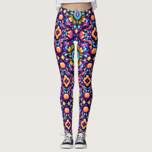 Leggings DISEÑO MASIVAMENTE BRILLANTE ~ Púrpura Naranja ~ 