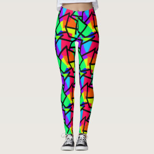 Leggings Diseño Memphis de estilo retro vibrante geométrico