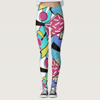 Leggings Diseño Memphis geométrico colorido de los años 80