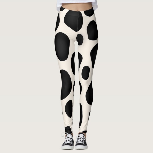 Leggings Diseño moderno con patrones negros (Anverso)